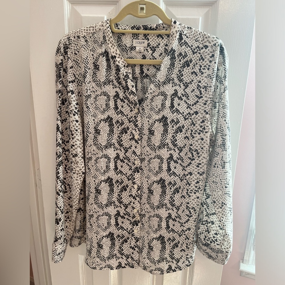 J.Crew women’s animal print blouse size medium